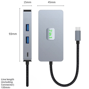 2500Mbps RJ45 tipo C Hub Extender USB-C Ethernet 7 In 1 adattatore di rete USB 3.2 Splitter per PC portatile interruttore del telefono Internet - Product Image 2