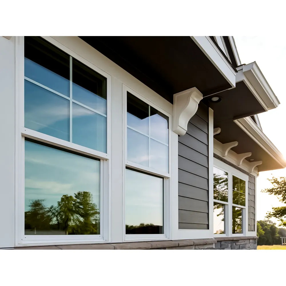 USA graphic design vertical sliding sash single double hung vinyl windows