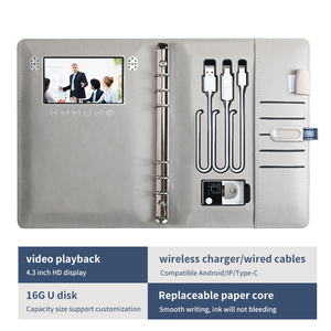Customization Diary <strong>Notebook</strong> Glowing LED Light logo Power Bank Charging Agenda <strong>Note</strong> Book <strong>with</strong> Advertising Video Screen Monitor - Product Image 2