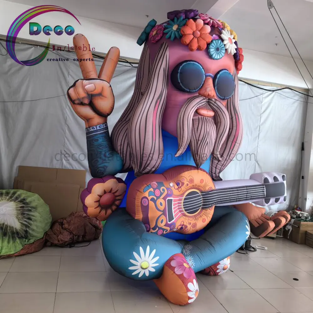 Inflatable người đàn ông cầm Guitar cho âm nhạc lễ hội trang trí