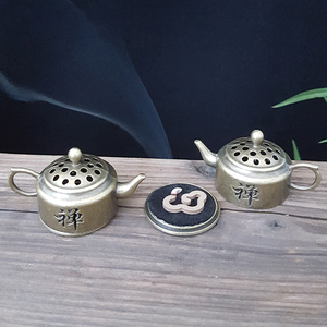 批发个性化装饰摆件茶壶形状金属香炉