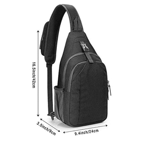 Biểu Tượng Tùy Chỉnh In Màu Đen Nylon Người Đàn Ông Du Lịch Thể Thao Vành Đai Crossbody <span class=keywords><strong>Sling</strong></span> Daypack Vai Ba Lô Ngực <span class=keywords><strong>Sling</strong></span> Vai Túi Cho Nam Giới - Product Image 2