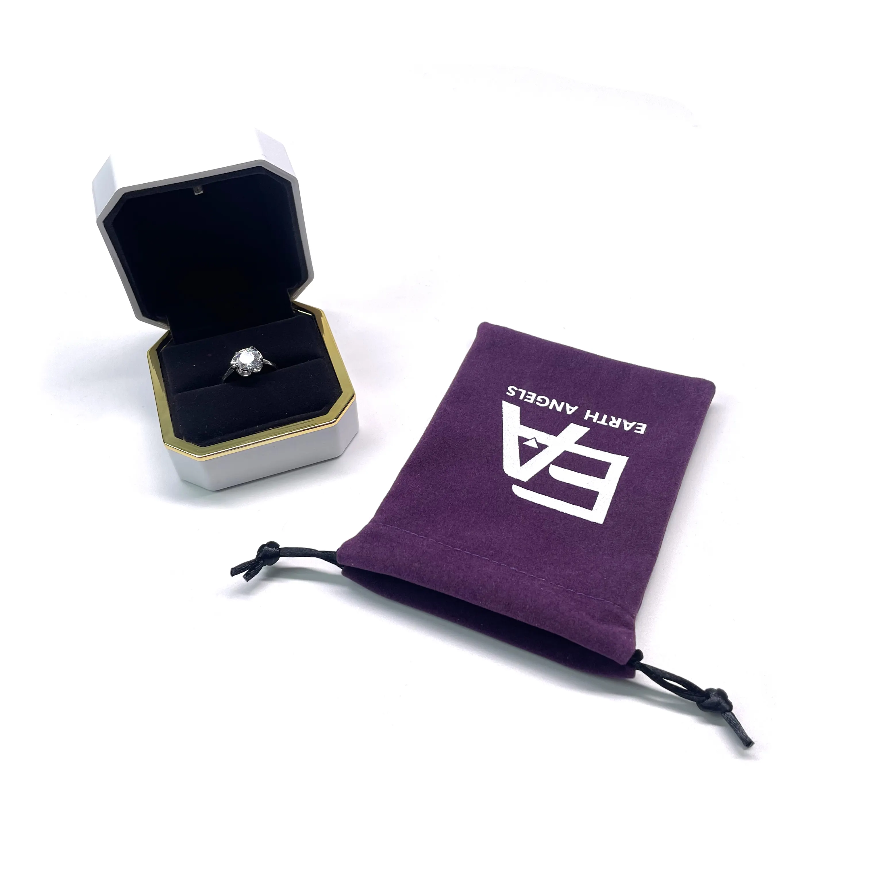 Violette Kordel zug Wildleder Silber Stempel Geschenk beutel Münz geldbörse Staub dichte Schmuck tasche