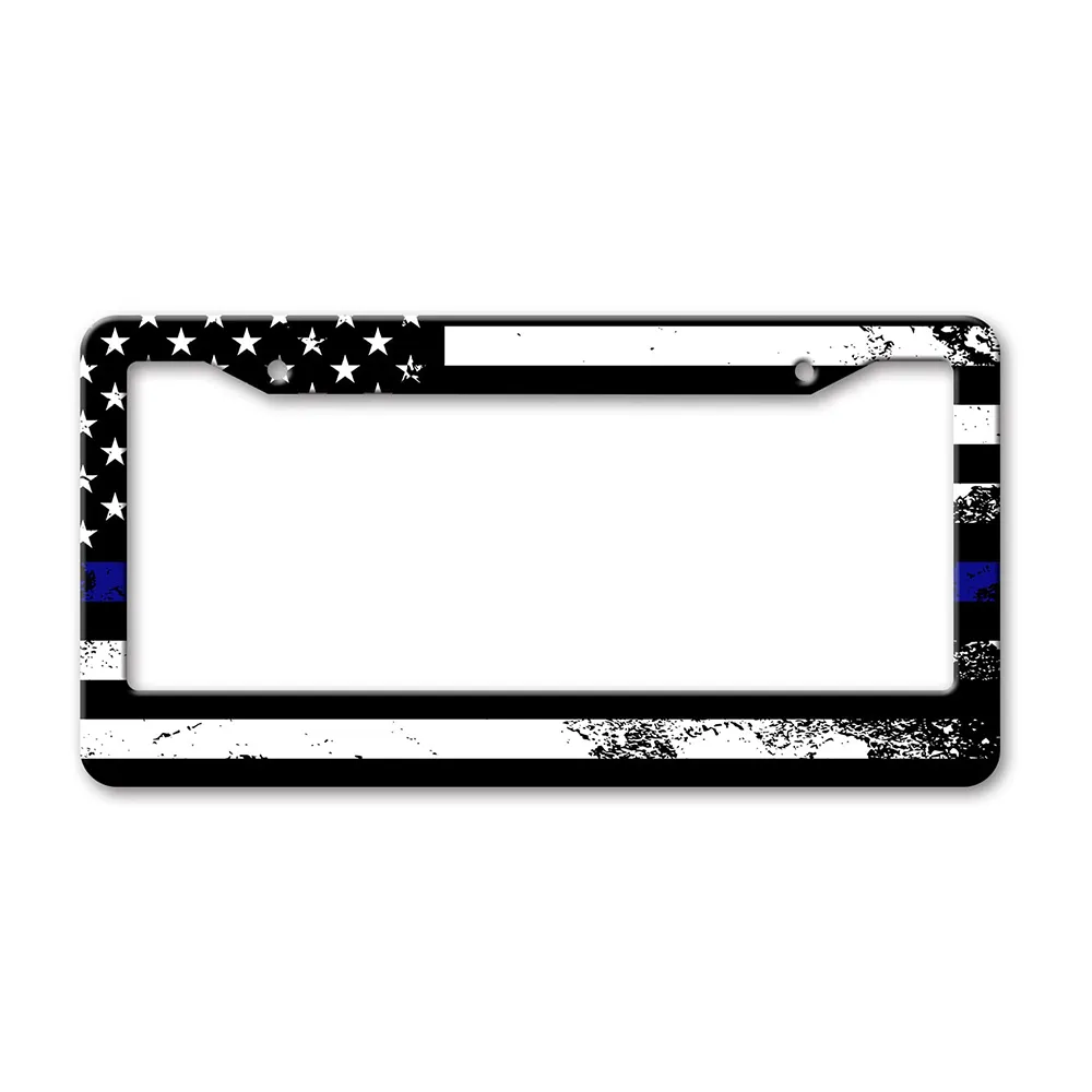Offres Spéciales personnalisé 3d Logo en relief cadre de plaque d'immatriculation de voiture Surface lisse cadre de plaque de voiture américaine pour couverture de plaque de voiture