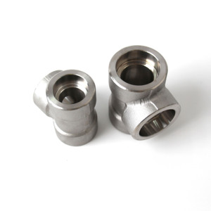 Rèn phụ kiện 3000lbs SW TEE ASME b16.11 thép không gỉ áp lực cao chủ đề bằng nhau giảm Tee - Product Image 1