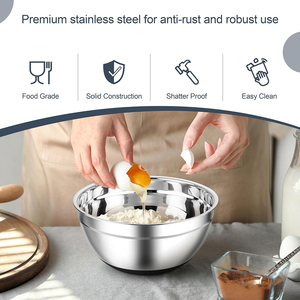 Kim loại trộn bát có nắp đậy thép không gỉ nhà bếp thiết lập cho Baking Prep nấu ăn phục vụ tùy chỉnh màu sắc và phụ kiện - Product Image 6