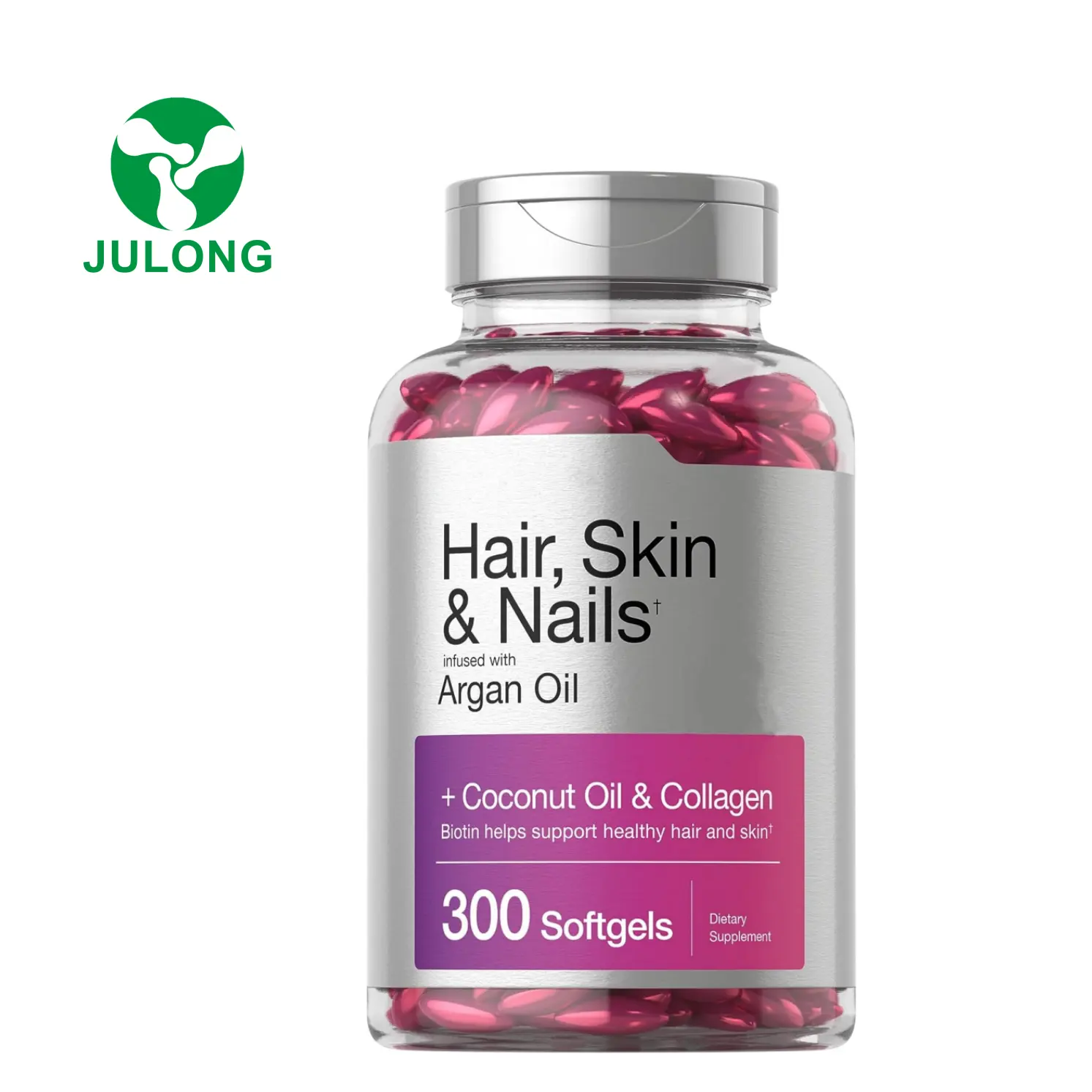 Biotina e collagene Softgels vitamine infuse con olio di Argan e olio di cocco capelli, pelle e unghie integratori biotina capsule