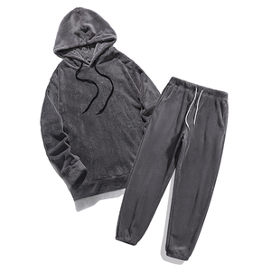 Sistema di elementi essenziali foderato in pile Unisex OEM/ODM-felpa con cappuccio e Jogger minimalisti a colori personalizzati | Programma Winterwear pronto per il Merch 44 - Product Image 3