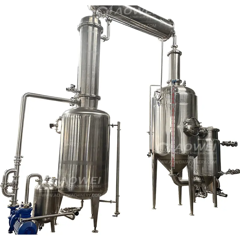 Equipo de concentración de recuperación de extracción de alcohol, destilación de metanol, evaporador de concentración de etanol