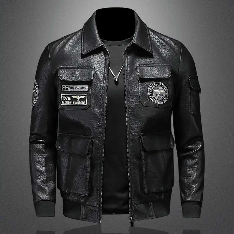 Varsity Jacket OEM Diseño personalizado Letterman Coat Bordado Logo Pu Leather Bomber Varsity Jacket para hombres