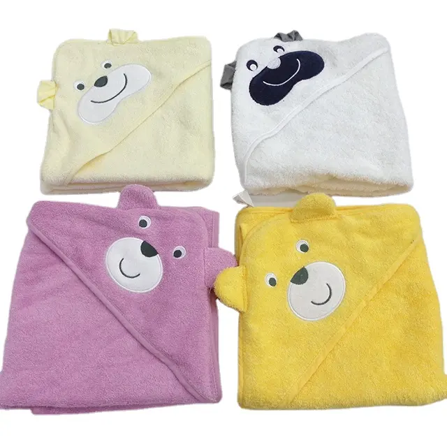 Asciugamani incappucciati di progettazione di stampa su ordinazione all'ingrosso normale dei bambini della coperta del cotone organico