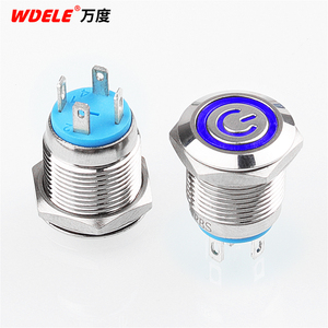 WD12MM Metal basmalı anahtar su geçirmez ışıklı anlık iki/üç renk 4PIN/2PIN araba push Button anahtarı - Product Image 2
