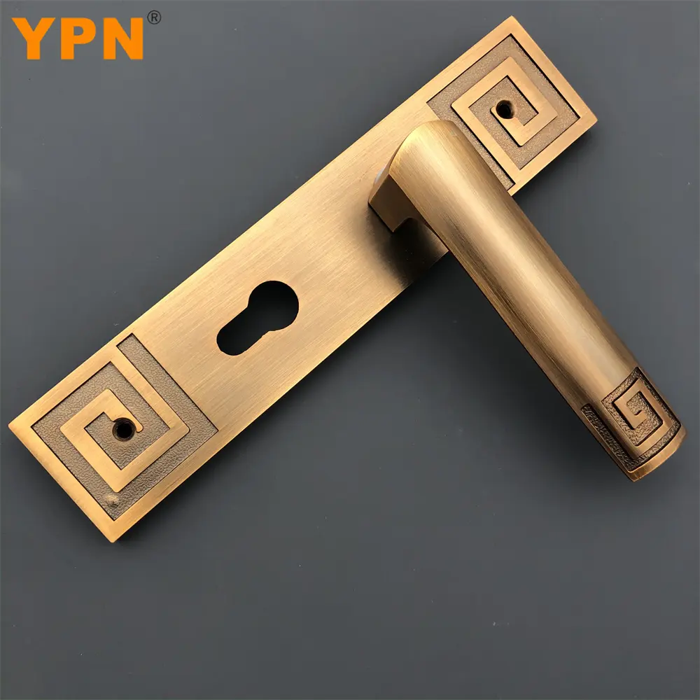 YPN-cerradura Universal de doble lengüeta para interior de dormitorio, Panel de aleación de Zinc, manija de puerta de aluminio, 58mm