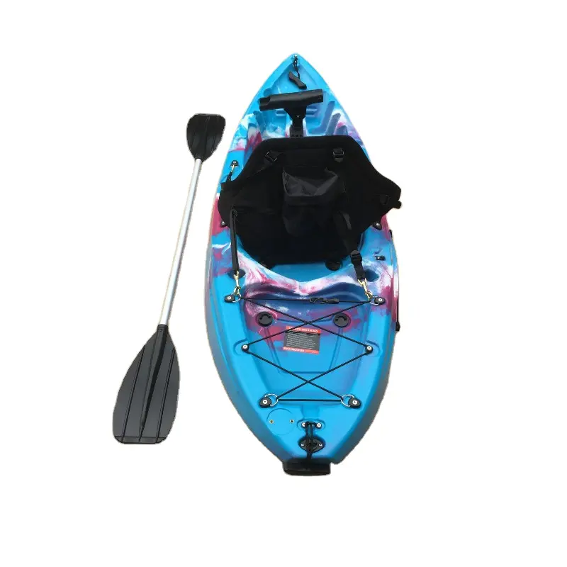 Nouveau Kayak de pêche pour une personne pour enfants, emballage avec pagaie en Aluminium, laisse, siège en Option
