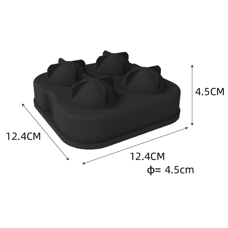 Boule de glace noire pour 4 cavités