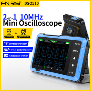 Fnirsi เครื่องออสซิลโลสโคปแบบพกพาขนาดเล็ก DSO510แบบ2-in-1เครื่องมือซ่อมอิเล็กทรอนิกส์พร้อมแบนด์วิธ48มิลลิเซคอน/วินาที10MHz