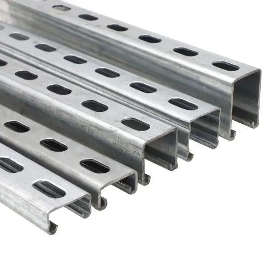 Rail Unistrut en acier Q235 laminé à chaud 42x42 / 41x82 U Strut Channel pour la construction disponible pour le soudage et la coupe