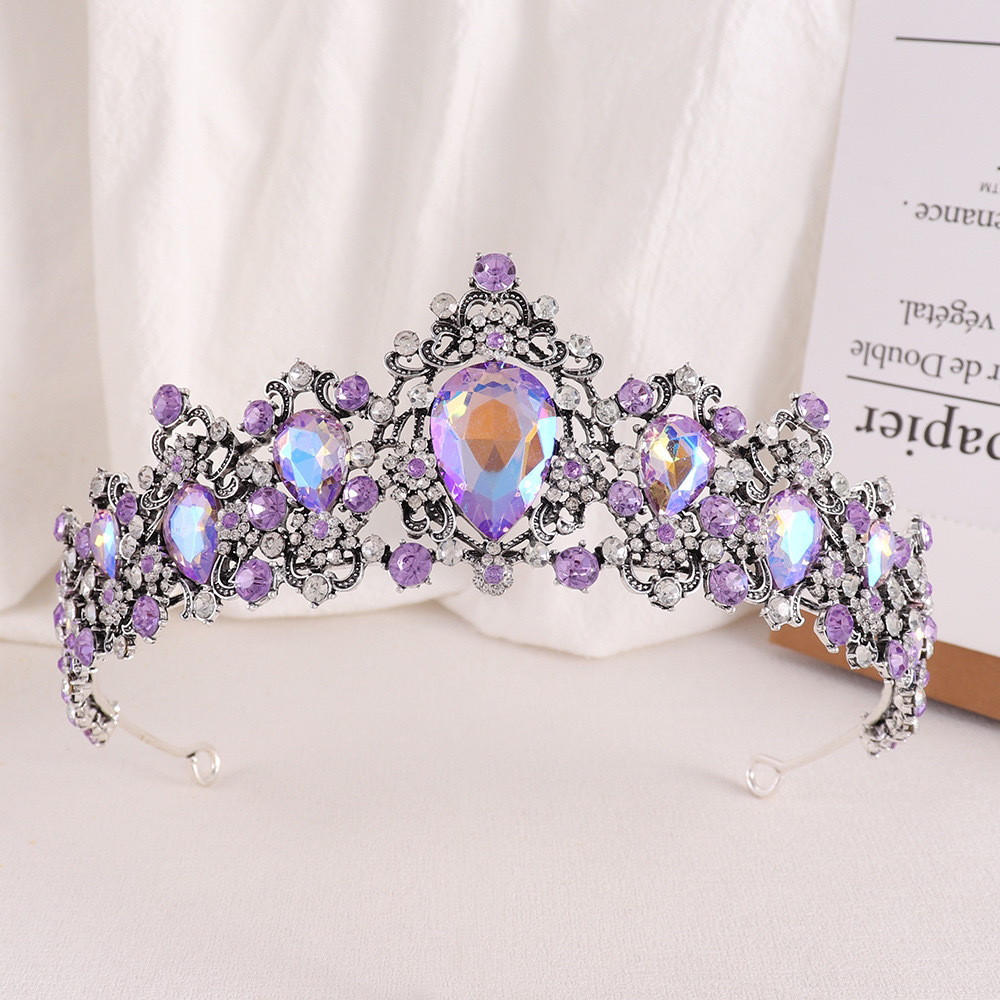Corona viola colorata argento antico