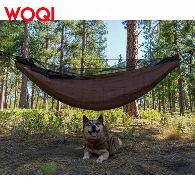 WOQI 1 인용 휴대용 풍선 나일론 롤오버 방지 보온 성인 해먹 침낭 야외 캠핑 및 하이킹 여행