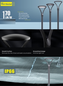 โคมไฟ LED ติดถนนแบบปรับได้170LM/W & CCT ประสิทธิภาพสูง30W 40W 60W 90W Ip66กันน้ำ IK08ความสามารถในการควบคุมระยะไกล - Product Image 4