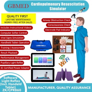 Full-Body Wireless CPR Training Manikin with 8-inch Handheld PC <strong>Computer</strong> <strong>Software</strong> &amp; Pupil Light Reflex for Medical School <strong>Use</strong> - Product Image 2