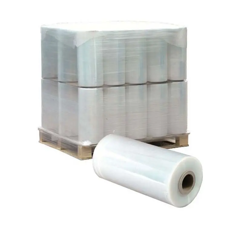 100 hammadde 12 15 17 20 mikron 80 ölçer plastik Wrap Lldpe jumbo rulo streç Film üreticisi streç film Jumbo rulo