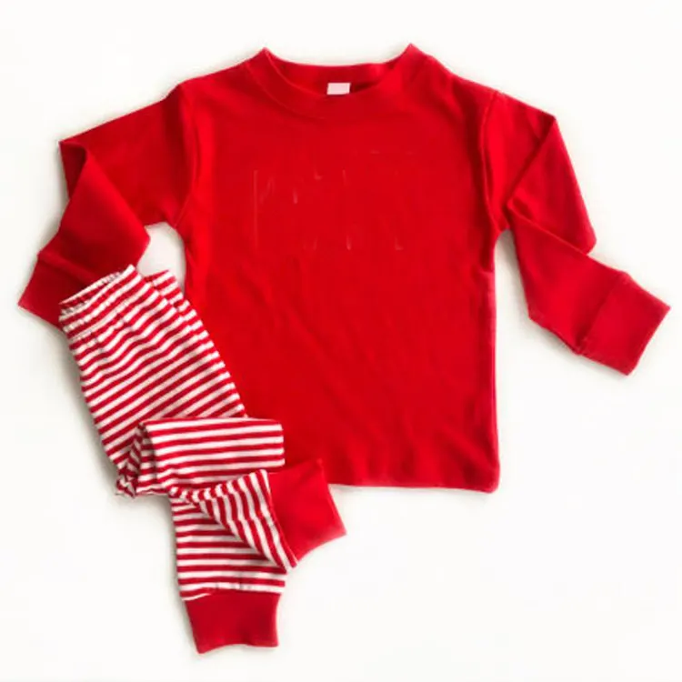 ドロップシッピングパジャマ大人の赤ちゃん子供女の子パジャマはあなた自身の綿のパジャマを作成します卸売プレーンキッズブランクパジャマセット