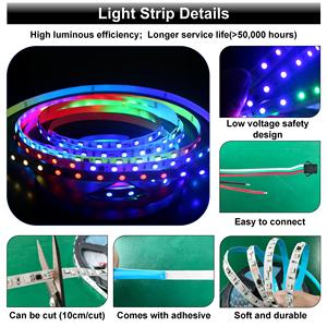 Beliebte RGB 60Led Smart Running Strip LED-Leuchte 24V mit Power Controller Set