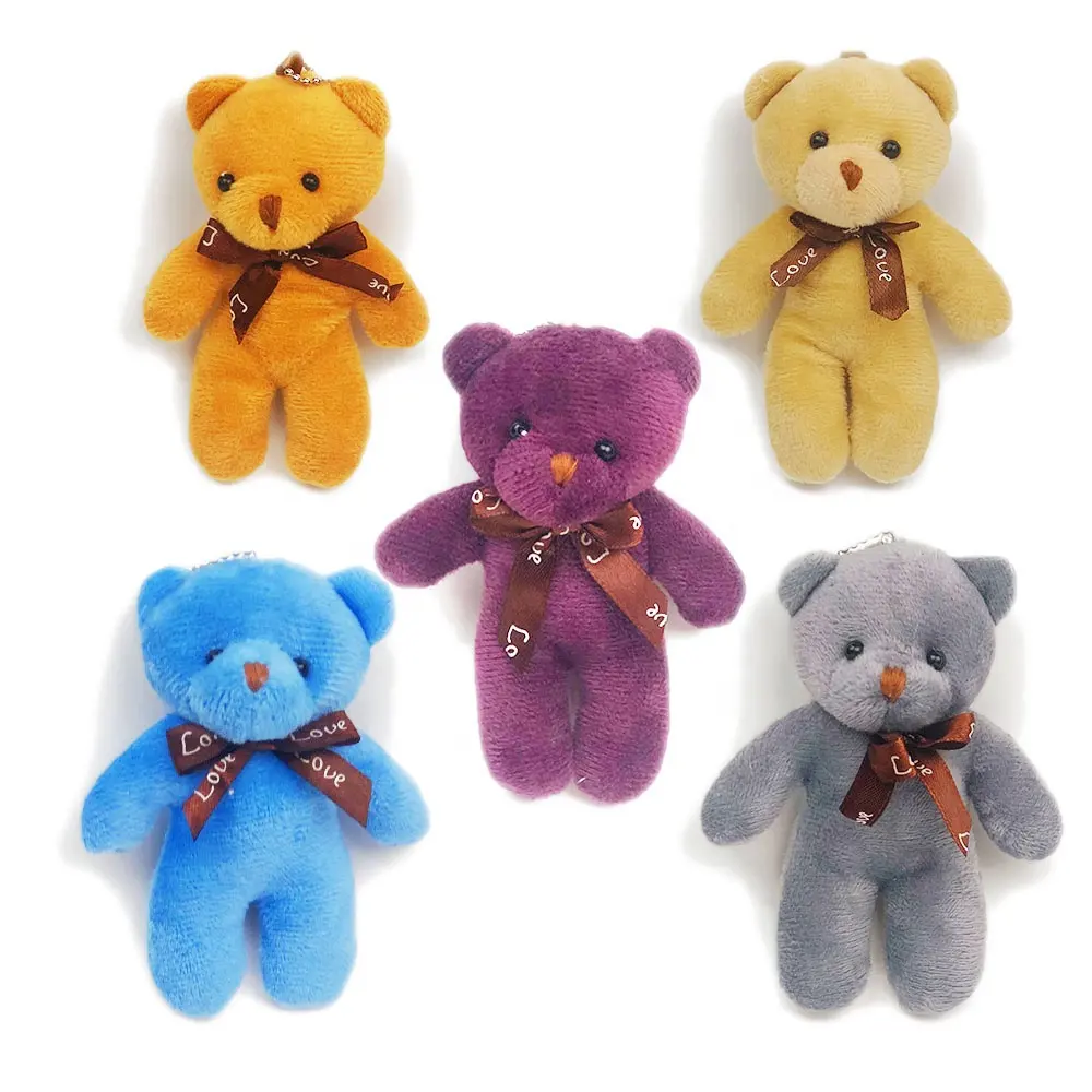 Portachiavi personalizzato in peluche con LOGO promozione portachiavi multicolore in peluche con orsacchiotto multicolore