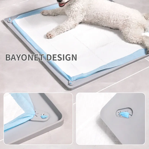 Vários tamanhos antiderrapante Silicone Pee Pad Holder para cães à prova de vazamento Puppy Potty Training Pad Bandeja com borda alta Pet <span class=keywords><strong>Toilet</strong></span> Mat - Product Image 5