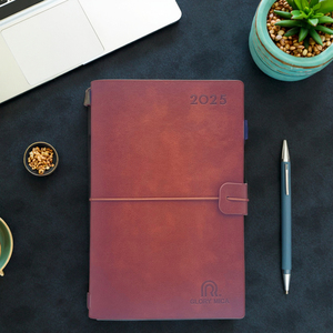 Spiral Bound Leather <strong>Notebook</strong> with <strong>Embossed</strong> Floral <strong>Pattern</strong> - Product Image 4