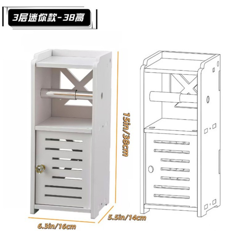 Mini Roller Shutter Single Door Cabinet | 38cm Height