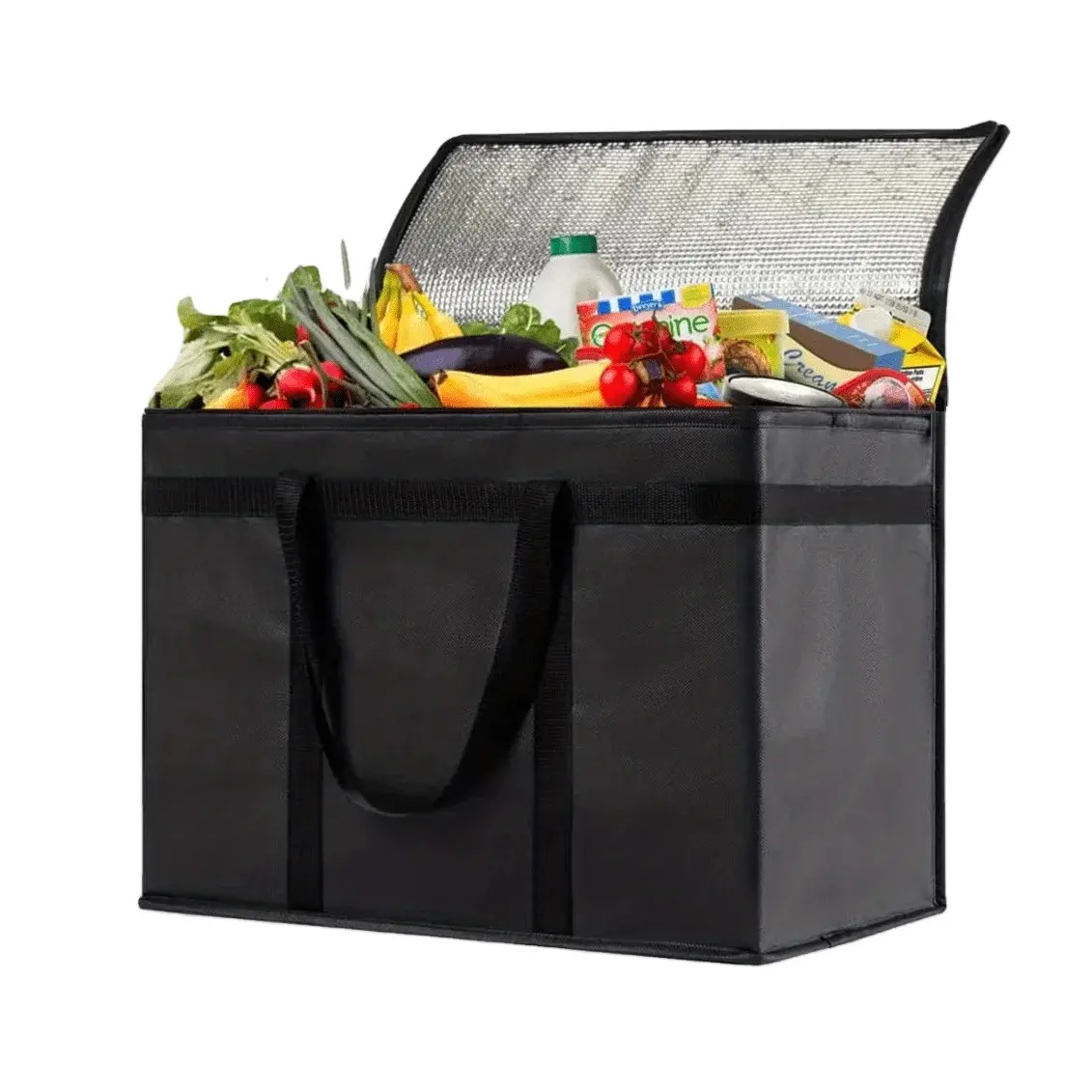 Bolsa refrigeradora con aislamiento térmico reutilizable Yirui, bolsa refrigeradora de almuerzo no tejida para llevar en frío para comida, bolsa de catering