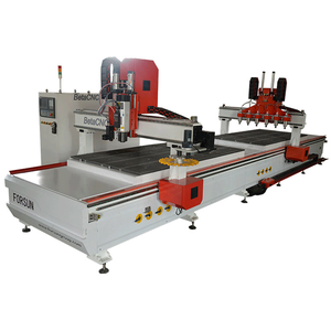 Sistema de Control Syntec, pórtico doble y enrutador CNC de mesa para tallado de madera, máquina de moldeo de puerta de diseño con software Artcam