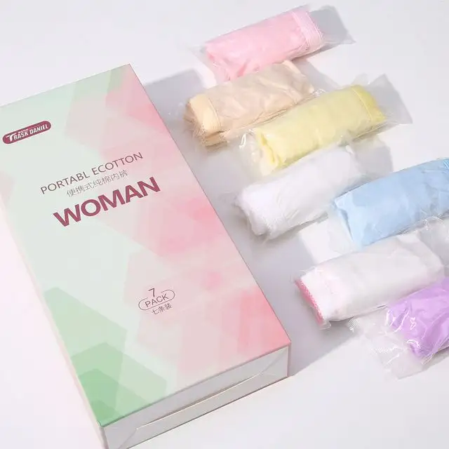 Disposable Women's Cool Comfort Cotton Brief Panties 7-Pack