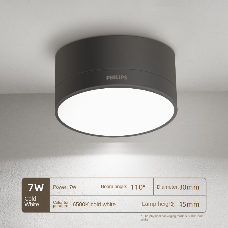 Luz blanca fría negra 7W