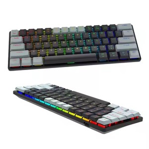 Mini Teclado mecánico personalizado de fábrica de 61 teclas, 60% tri-modo, retroiluminación LED RGB de colores mezclados, Teclado mecánico para Juegos de oficina - Product Image 6