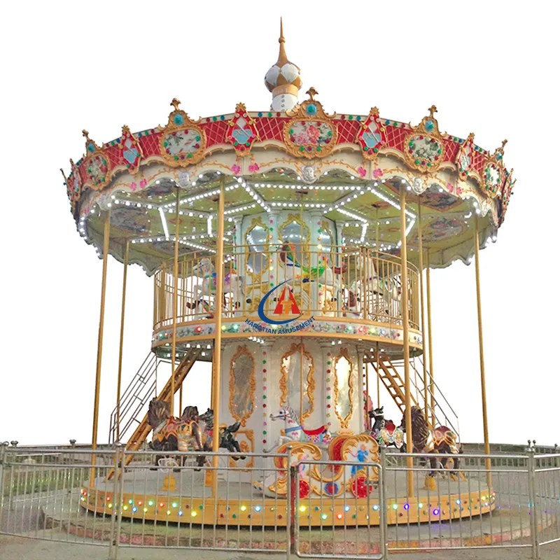 Vieux Parc D'attractions Manèges Équipements De Jeux En Plein Air Carrousel À Vendre