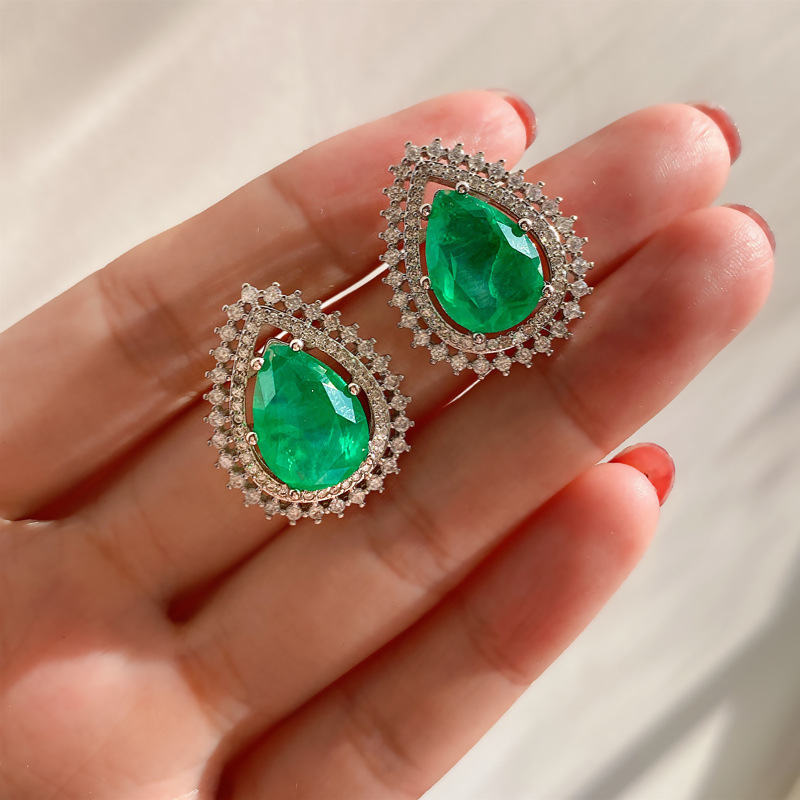 Boucles d'oreilles émeraude