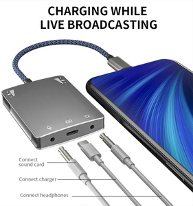 Oem điện thoại di động 3-in-1 Stereo Live Card âm thanh chuyển đổi 3.5mm âm thanh Bộ chuyển đổi sạc TK chuyển đổi trực tiếp tai nghe - Product Image 6