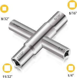 4 yollu eşik horoz anahtar kaplama çelik su tuşları ile 4 yollu yardımcı gaz sayacı tuşları musluk anahtarı aleti açılış ve kapanış için Spigots - Product Image 4