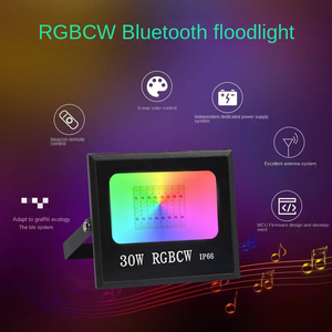 100W WiFi户外发光二极管聚光灯IP66防水智能RGB泛光灯，带应用遥控声控发光二极管反射器 - Product Image 5
