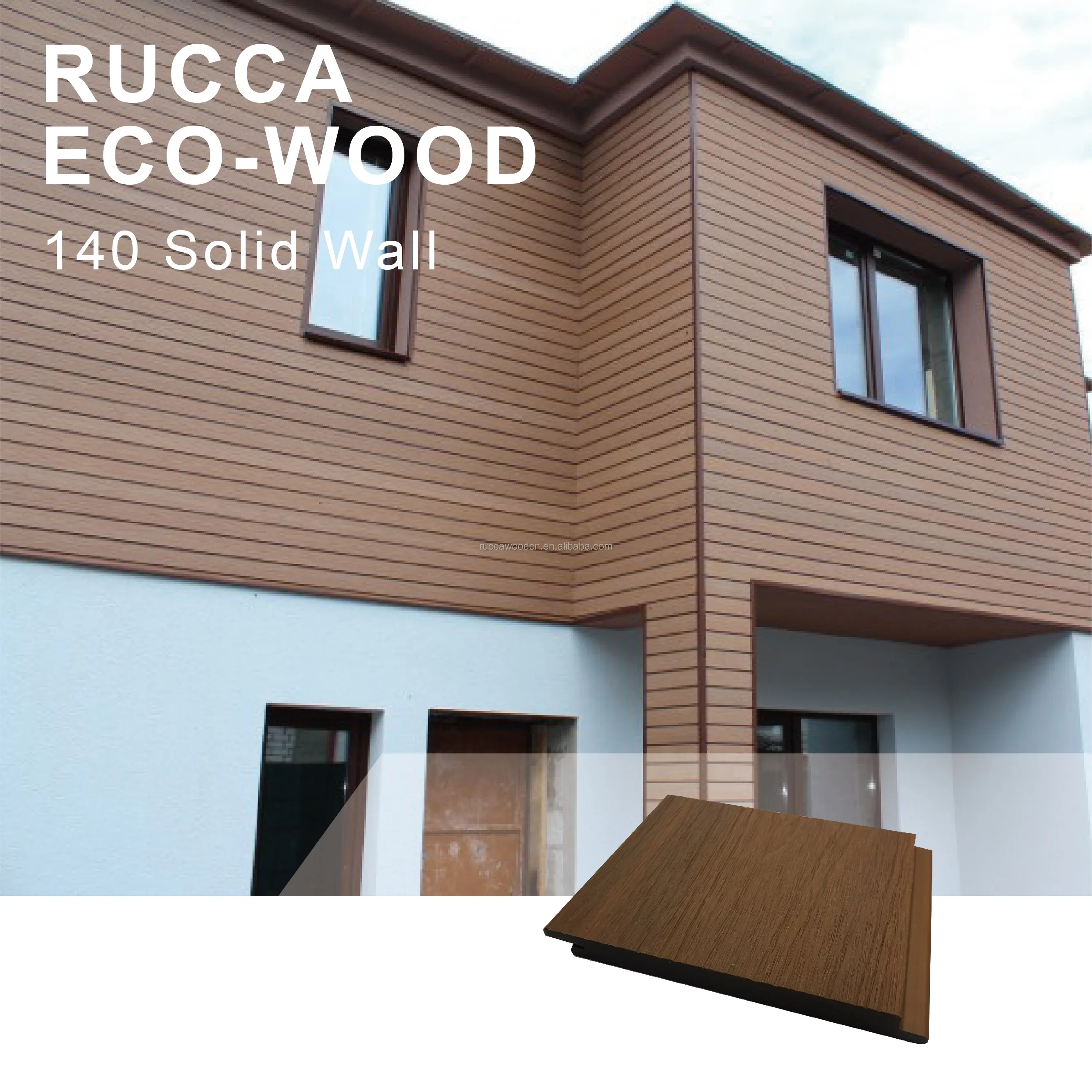 Il pannello solido sembra legno composito per facciate di rivestimento di pareti composite rivestimento esterno 140*12mm