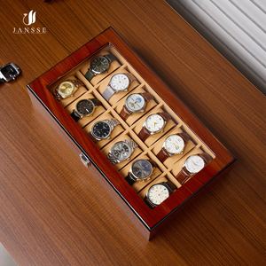 Factory Sell <strong>Watch</strong> Storage Boxes Cases <strong>Luxury</strong> Leather 24 Grid <strong>Watch</strong> Case <strong>Watch</strong> Display Box Organizer Box <strong>Wood</strong> - Product Image 5