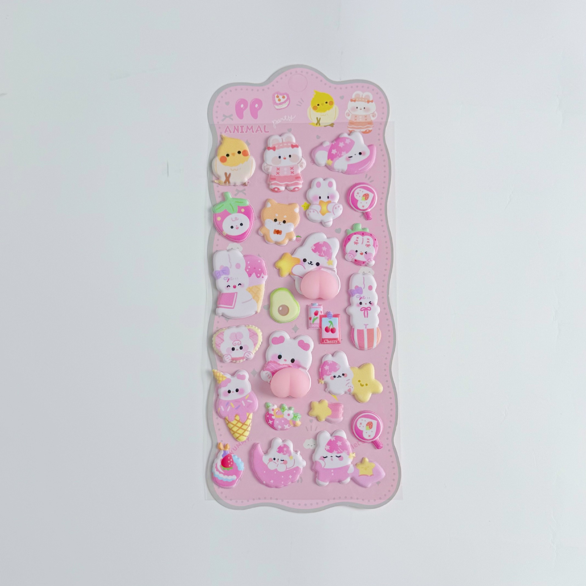Pink bird butt sticker