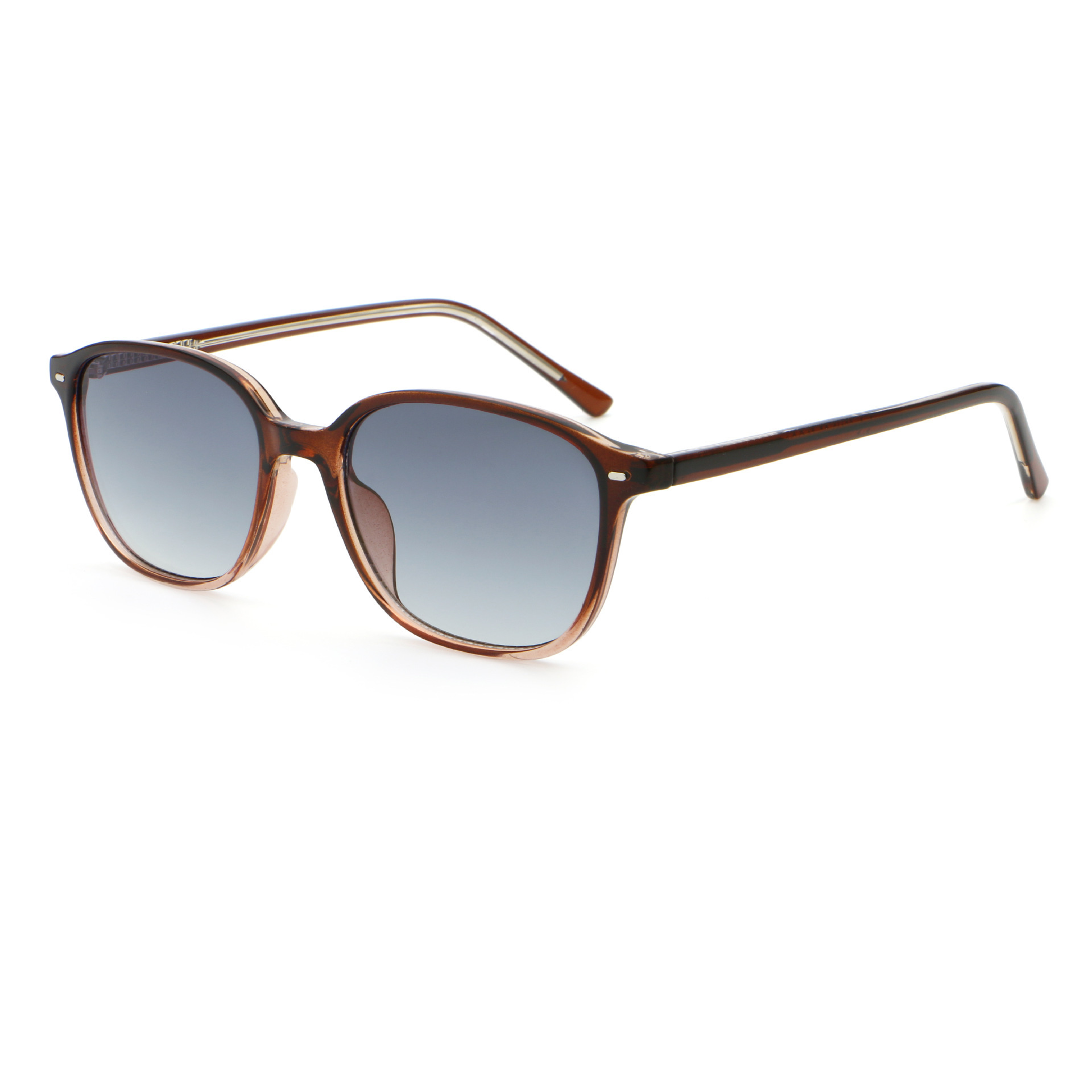 C5 translucide rose clair sur le bas, monture double verres gris