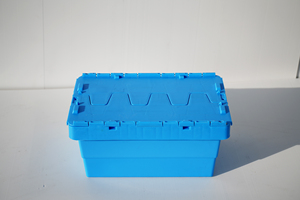 青い再利用可能なPPプラスチック折りたたみ式収納容器折りたたみ式リッド再生可能ロジスティッククレート積み重ね可能機能 - Product Image 4