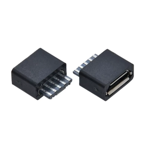 微型USB 2.0 b型母插座，带保护盖5针直卷曲边缘微型插座，用于充电