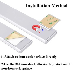 Luz de armario ultrafina Sensor de movimiento USB recargable LED Luz de armario Sensor inteligente luces función de atenuación con imán