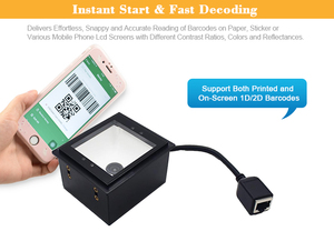 Lector de código QR CMOS compacto TCP/IP USB y RS232 hecho en China Máquina Ethernet de montaje fijo Escáner de código de barras 2d de alta velocidad integrado - Product Image 5